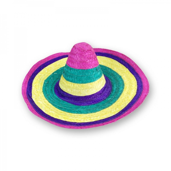 メキシコ コスプレ小道具 帽子 レインボー ストローハット qx10063-1